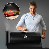 BCP 2-in-1 Charcoal BBQ Grill Smoker w/ Temperature Gauge - Black