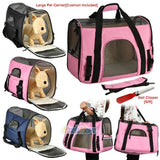 Pet Carrier Soft Sided Large Cat/Dog Comfort Travel Bag Oxford Airline Approved