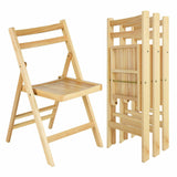 Set of 4 Solid Wood Folding Chairs Slatted Seat Wedding Patio Garden Furniture