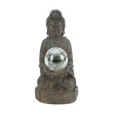 Buddha sculpture outdoor statue gazing ball LED path SOLAR powered light lamp