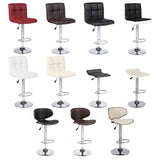 Set of 2 Counter Leather Bar Stools Adjustable Swivel Pub Chair In Multi Colors