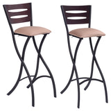 Set Of 2 Folding Counter Bar Stools Bistro Dining Kitchen Pub Chair Furniture