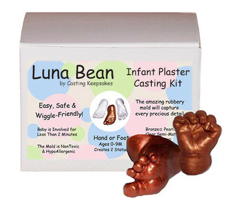 Luna Bean INFANT Baby Foot Prints BRONZING KIT Hand Casting Molds Footprint Kit