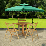 Set of 4 Solid Wood Folding Chairs Slatted Seat Wedding Patio Garden Furniture