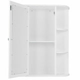 Bathroom Cabinet Single Door Shelves Wall Mount Cabinet W/ Mirror Organizer