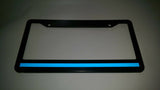 LOT OF 2 Blue Line License Plate Frame thin REFLECTIVE SUPPORT THE POLICE safety