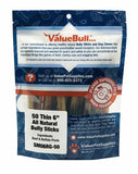 ValueBull Bully Sticks Dog Chews, 6 Inch Regular / Thin, All Natural, 50 Count