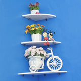 3PCS/Set Wall Corner Shelves White Storage Display Book Rack Stand