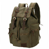 Men Women Vintage Army Canvas Backpack Rucksack School Hiking Bag