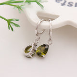 CZ Stone Pierced Dangle Earrings Women