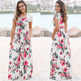 Summer Floral Print Boho Beach Dress