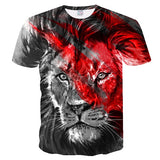 New Fashion 3D Lion Print Designed T-shirt