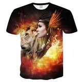 New Fashion 3D Lion Print Designed T-shirt