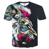 New Fashion 3D Lion Print Designed T-shirt