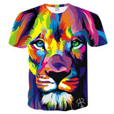 New Fashion 3D Lion Print Designed T-shirt