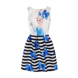 Anna Elsa Print Princess Dress for Girls