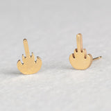 Golden Stainless Steel Cute Stud Earrings