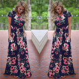 Summer Floral Print Boho Beach Dress