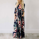 Summer Floral Print Boho Beach Dress