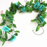 Silk Roses Ivy Vine with Green Leaves