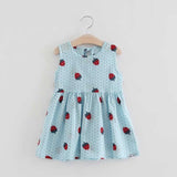 Girls Summer Fashion Back V Cotton Dress