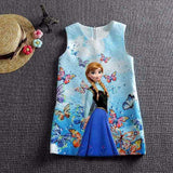 Anna Elsa Print Princess Dress for Girls