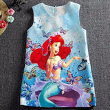 Anna Elsa Print Princess Dress for Girls