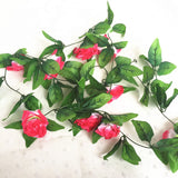 Silk Roses Ivy Vine with Green Leaves