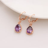 CZ Stone Pierced Dangle Earrings Women