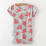 Women Plus Size Printed Hole T-shirt