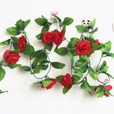 Silk Roses Ivy Vine with Green Leaves