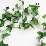 Silk Roses Ivy Vine with Green Leaves