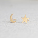 Golden Stainless Steel Cute Stud Earrings