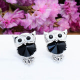 Crystal Owl Stud Earrings For Women