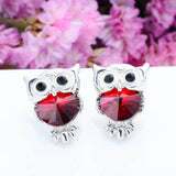 Crystal Owl Stud Earrings For Women