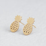 Golden Stainless Steel Cute Stud Earrings