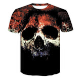 New Men's Skull Poker Print T-shirt