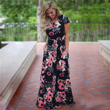 Summer Floral Print Boho Beach Dress