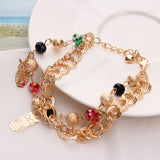 Multilayer Beaded Pendant Bracelets