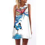 Women Floral Print Chiffon Dress