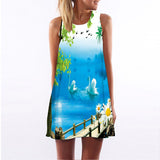 Women Floral Print Chiffon Dress