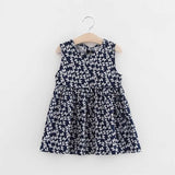 Girls Summer Fashion Back V Cotton Dress