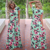 Summer Floral Print Boho Beach Dress