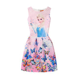 Anna Elsa Print Princess Dress for Girls