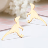 Golden Stainless Steel Cute Stud Earrings