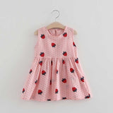 Girls Summer Fashion Back V Cotton Dress