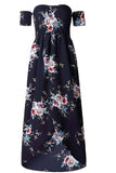 Boho Off Shoulder Floral Print Vintage Dress