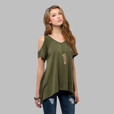 Pure Cotton Short Sleeved Women T-shirt