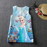 Anna Elsa Print Princess Dress for Girls