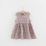 Girls Summer Fashion Back V Cotton Dress